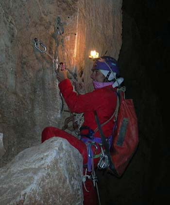 Laura sul primo armo della voragine